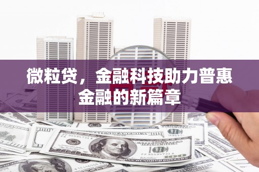 大名微粒贷，金融科技助力普惠金融的新篇章