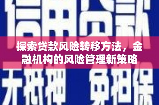 双台子探索贷款风险转移方法，金融机构的风险管理新策略