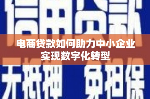 沁源电商贷款如何助力中小企业实现数字化转型