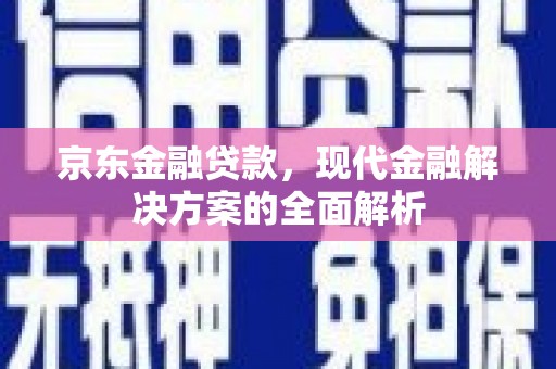 六横京东金融贷款，现代金融解决方案的全面解析