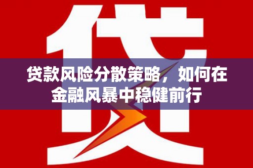 勉县贷款风险分散策略，如何在金融风暴中稳健前行