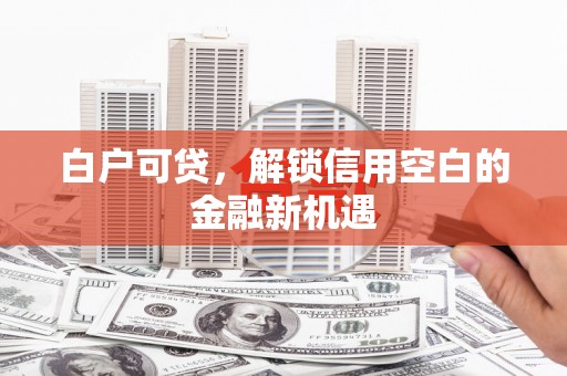 龙岗白户可贷，解锁信用空白的金融新机遇