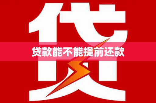 宛城贷款能不能提前还款