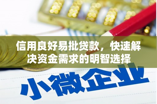 荆州信用良好易批贷款，快速解决资金需求的明智选择