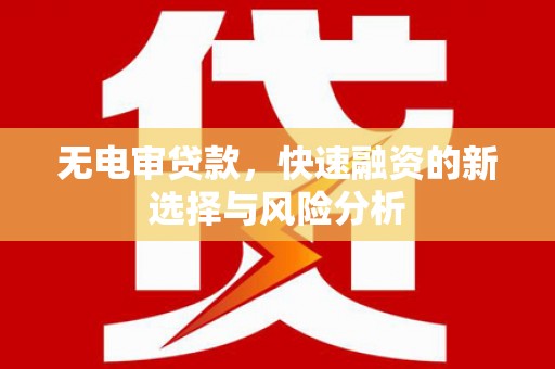 广阳无电审贷款，快速融资的新选择与风险分析