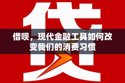 秀水借呗，现代金融工具如何改变我们的消费习惯