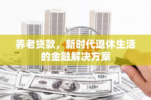 东丰养老贷款，新时代退休生活的金融解决方案